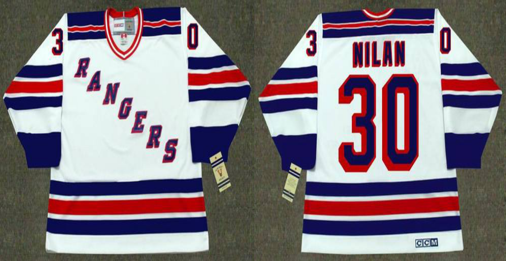 2019 Men New York Rangers #30 Nilan white CCM NHL jerseys